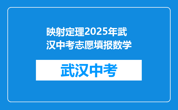映射定理2025年武汉中考志愿填报数学