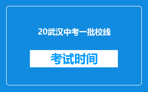 20武汉中考一批校线