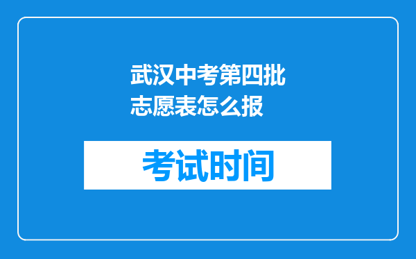 武汉中考第四批志愿表怎么报