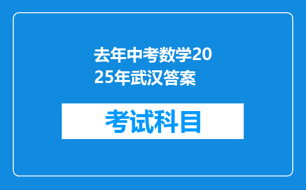 去年中考数学2025年武汉答案