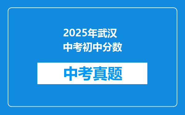 2025年武汉中考初中分数