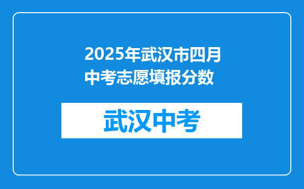 2025年武汉市四月中考志愿填报分数