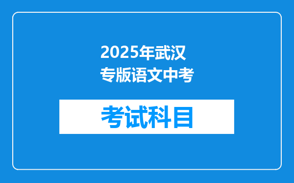 2025年武汉专版语文中考