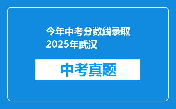今年中考分数线录取2025年武汉