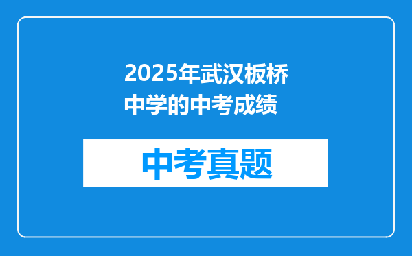 2025年武汉板桥中学的中考成绩