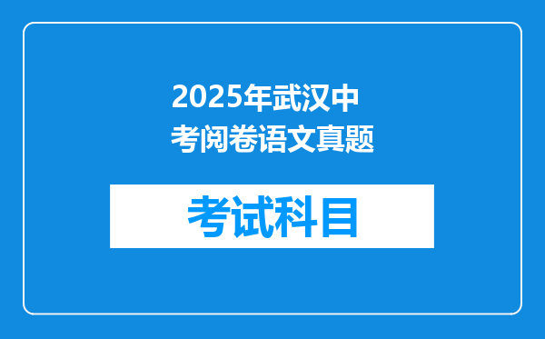 2025年武汉中考阅卷语文真题