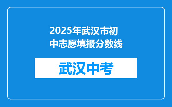 2025年武汉市初中志愿填报分数线