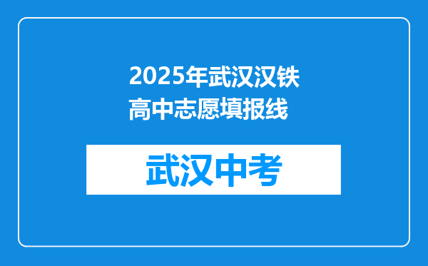 2025年武汉汉铁高中志愿填报线