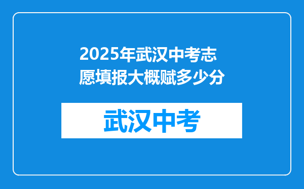 2025年武汉中考志愿填报大概赋多少分