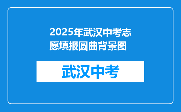 2025年武汉中考志愿填报圆曲背景图