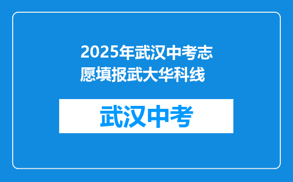 2025年武汉中考志愿填报武大华科线