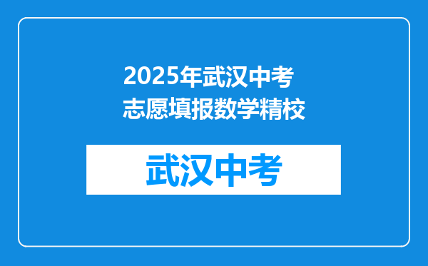 2025年武汉中考志愿填报数学精校