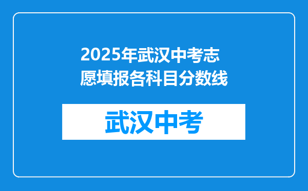 2025年武汉中考志愿填报各科目分数线