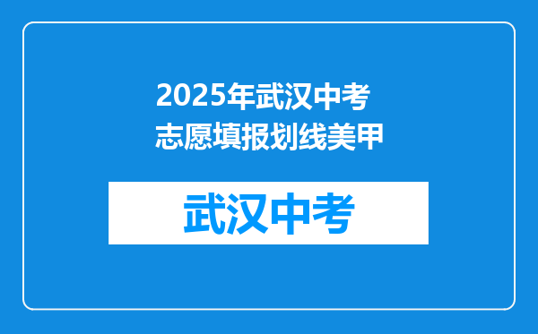2025年武汉中考志愿填报划线美甲