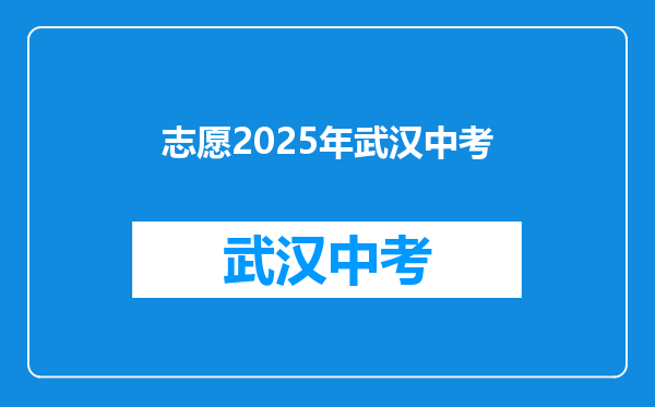 志愿2025年武汉中考