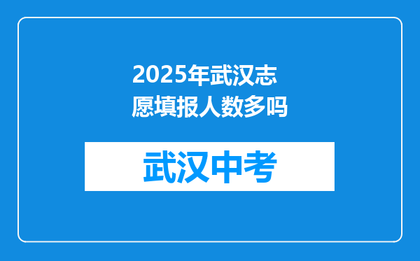 2025年武汉志愿填报人数多吗