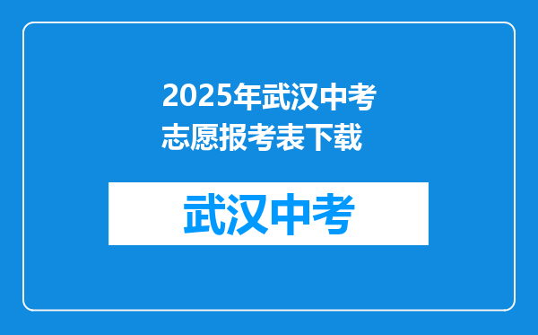 2025年武汉中考志愿报考表下载