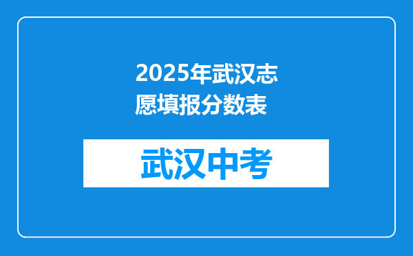 2025年武汉志愿填报分数表