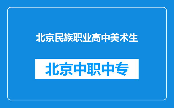 北京民族职业高中美术生