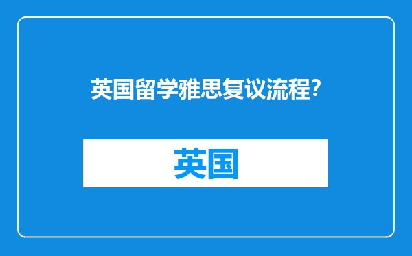 英国留学雅思复议流程？