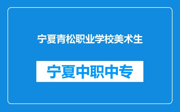 宁夏青松职业学校美术生