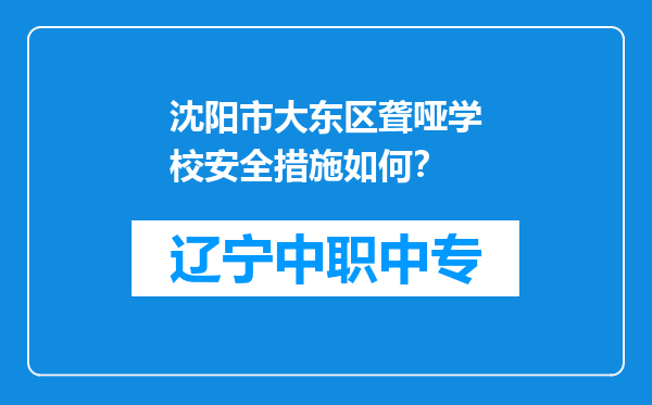 沈阳市大东区聋哑学校安全措施如何？