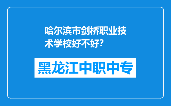 哈尔滨市剑桥职业技术学校好不好？