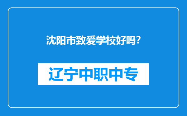 沈阳市致爱学校好吗？