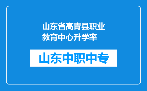 山东省高青县职业教育中心升学率