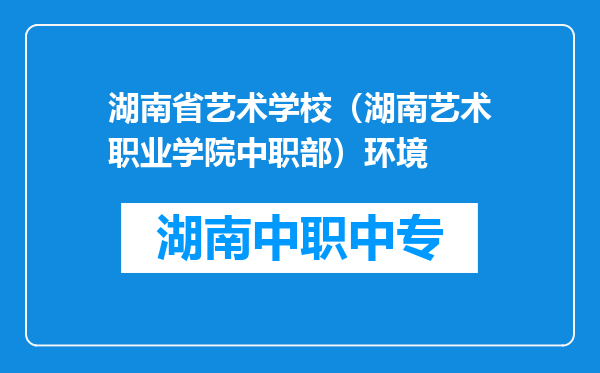 湖南省艺术学校（湖南艺术职业学院中职部）环境