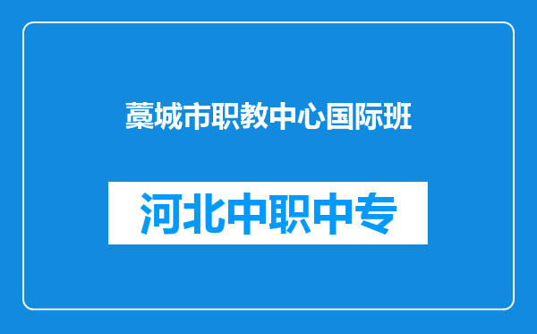 藁城市职教中心国际班