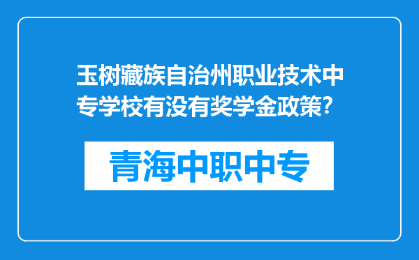 玉树藏族自治州职业技术中专学校有没有奖学金政策？