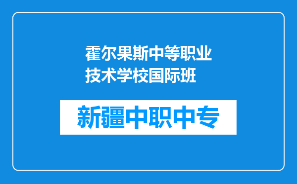 霍尔果斯中等职业技术学校国际班