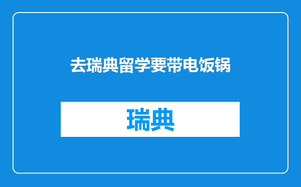 去瑞典留学要带电饭锅