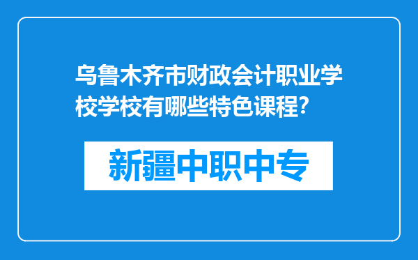 乌鲁木齐市财政会计职业学校学校有哪些特色课程？