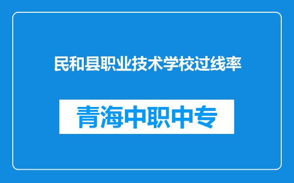 民和县职业技术学校过线率
