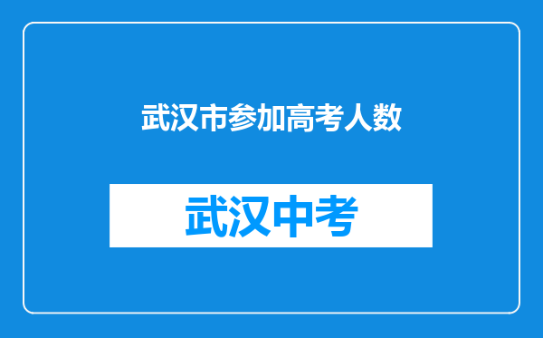 武汉市参加高考人数
