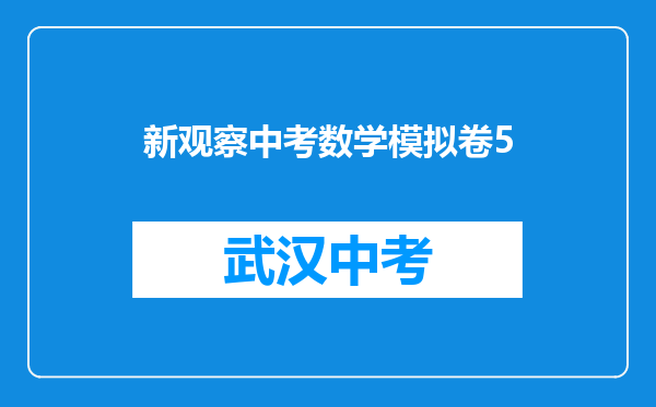 新观察中考数学模拟卷5