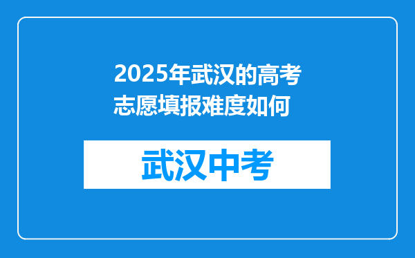 2025年武汉的高考志愿填报难度如何