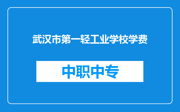武汉市第一轻工业学校学费