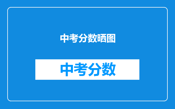中考分数晒图