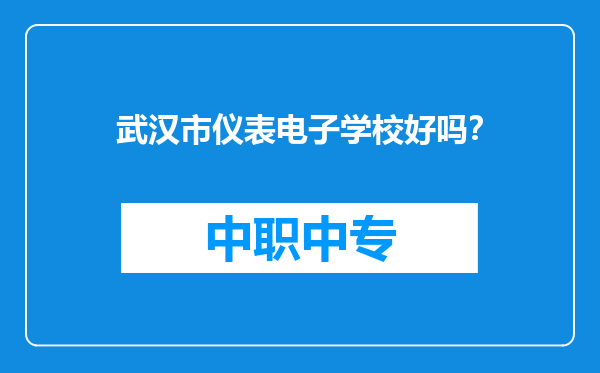 武汉市仪表电子学校好吗？