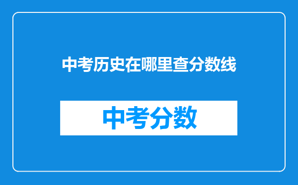 中考历史在哪里查分数线