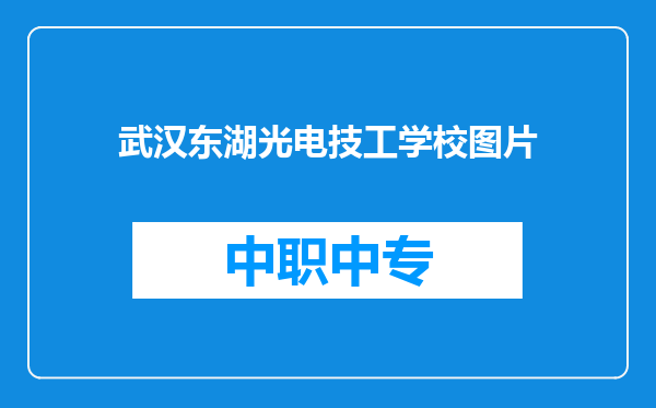 武汉东湖光电技工学校图片