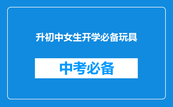 升初中女生开学必备玩具