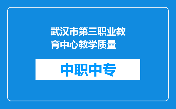 武汉市第三职业教育中心教学质量