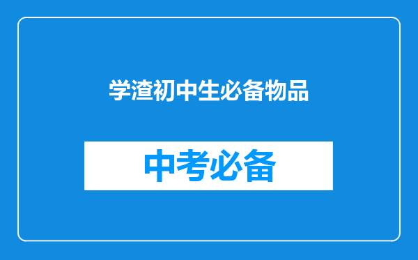 学渣初中生必备物品