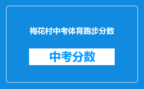 梅花村中考体育跑步分数