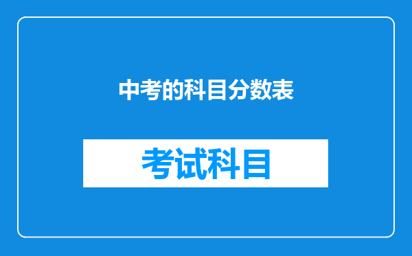 中考的科目分数表