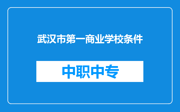 武汉市第一商业学校条件